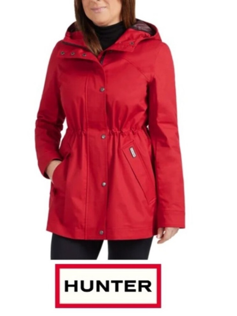 Hunter Red Raincoat Spring Fall Coat Size XXL